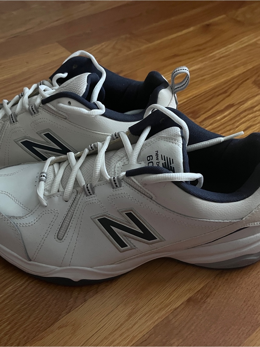 New Balance White & Navy Men's Walking Sneakers